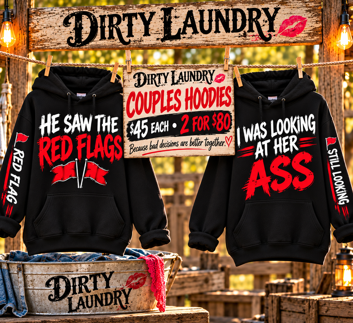 Red Flag-Couples Hoodies