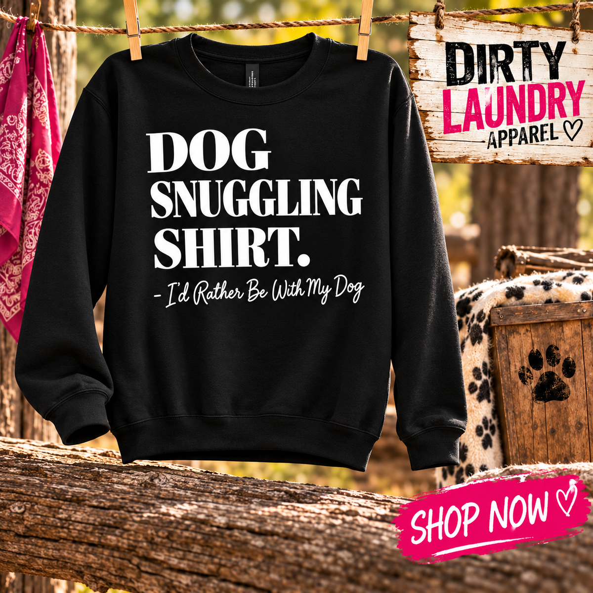 DOG SNUGGLING SWEATSHIRT
